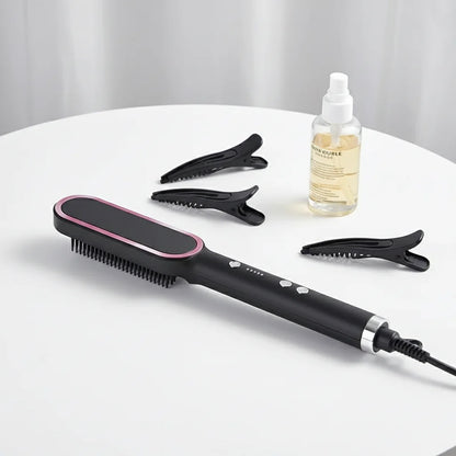 Professional Ionic Hair Straightening Brush - Salon Results at Home