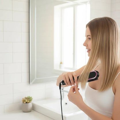 Professional Ionic Hair Straightening Brush - Salon Results at Home
